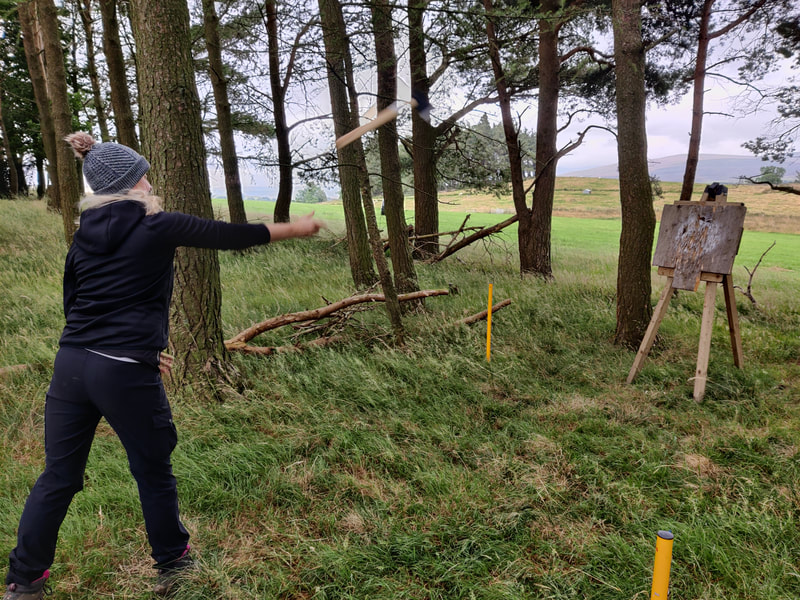 Axe throwing with woodland xperiences